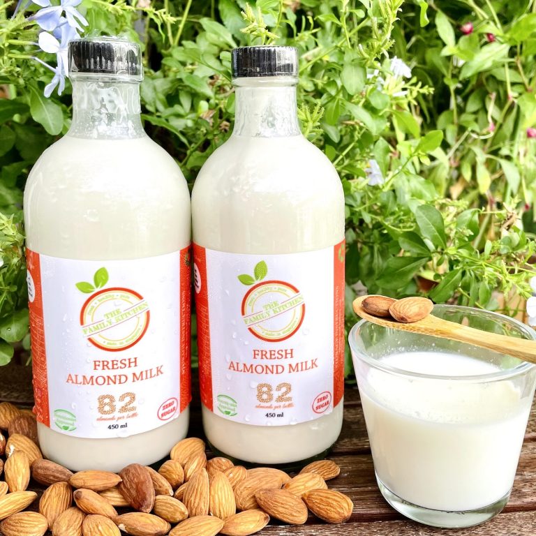 Fresh Almond Milk in Singapore, 100% gluten free, the family kitchen