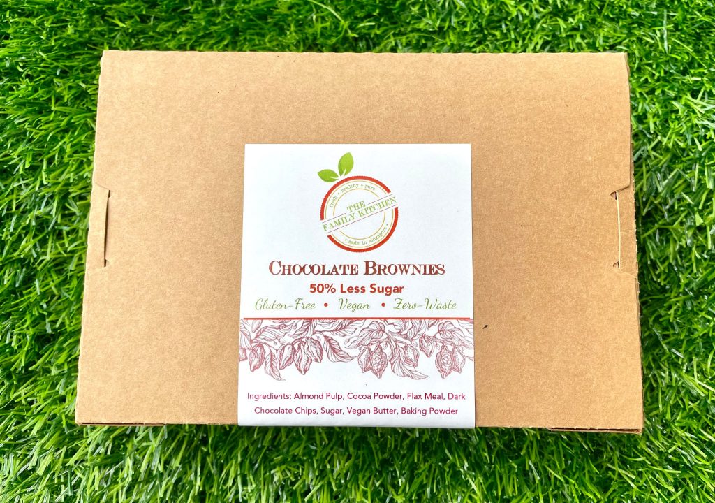 Vegan Chocolate Brownies, 50% less sugar Chocolate Brownies in Singapore by The Family KitchenVegan Chocolate Brownies