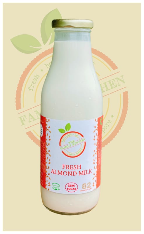 Singapore Fresh Almond Milk, sugar free almond milk, the family kitchen